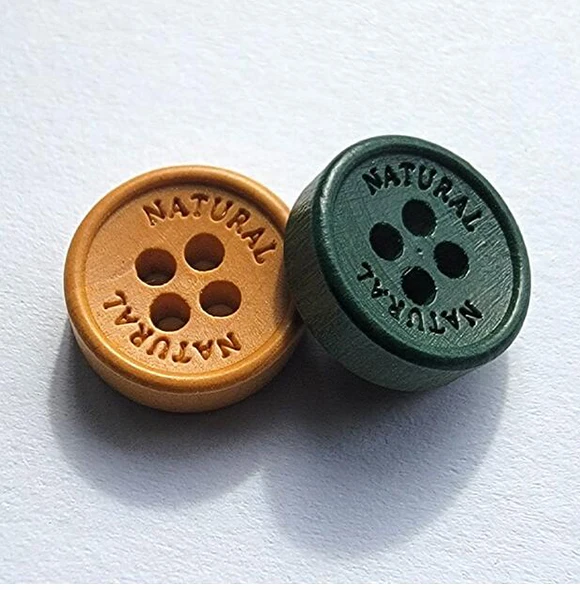 20개/세트 크기:11.5mm/12.5mm 천연 각인 나무 단추 원형 단추 여성 셔츠 가디건 수제 액세서리 (SSA-3886)