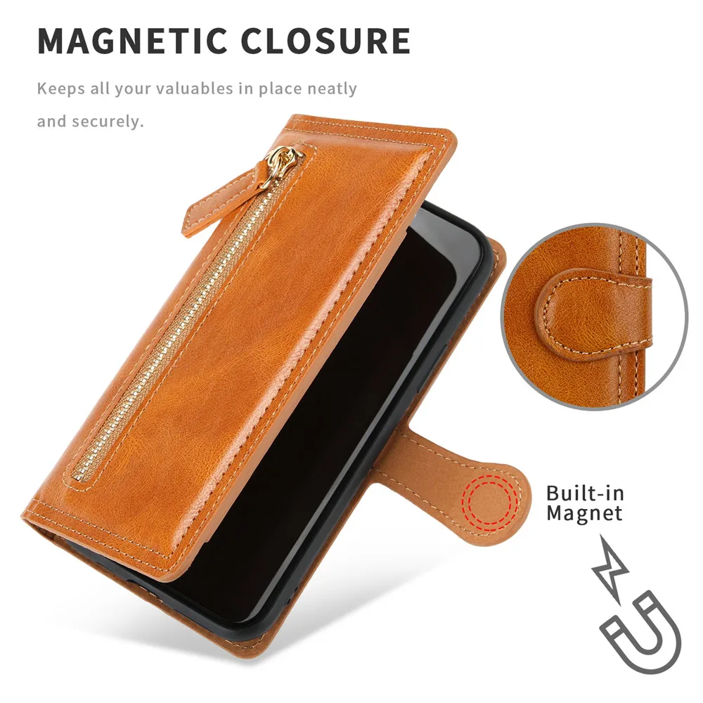 Galaxy A12 Case Leather Zipper Flip Wallet Case For Samsung A12 Case A32 5G Cover for Samsung Galaxy A12 A52 A72 Funda A 12 Card 4