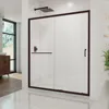 Half frameless sliding shower door, transparent glass 6mm thick tempered glass 1