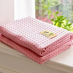 Cooling Antibacterial Bamboo Fiber Blanket - Summer Solid Color Bedding - 180X200cm (Pink)