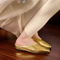 Femmes pantoufles 2025 nouveau bout carré sandales élégantes femmes été luxe chaussures de créateur confortable sans lacet pantoufles diapositives femmes 3