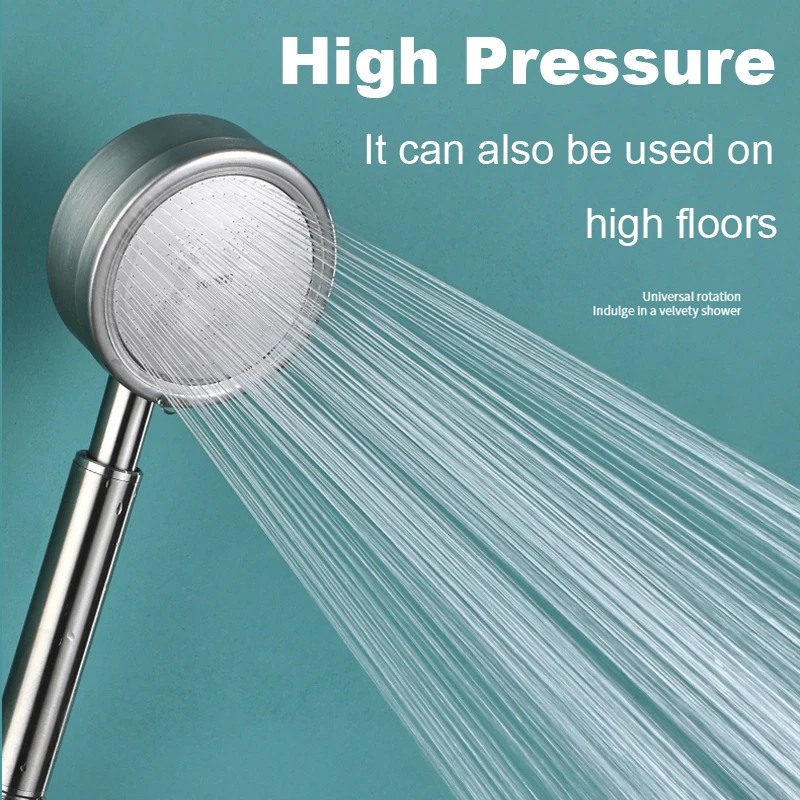 Shower Head 304 Stainless Steel High-pressure Handheld Bathroom Wall Mounted