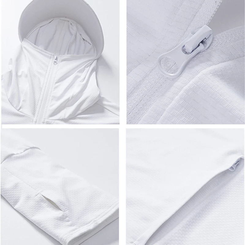 Quick Dry UV Protection Mesh Zipper Hooded Cardigan Summer Camping Hiking Jacket Women Men LNGXO