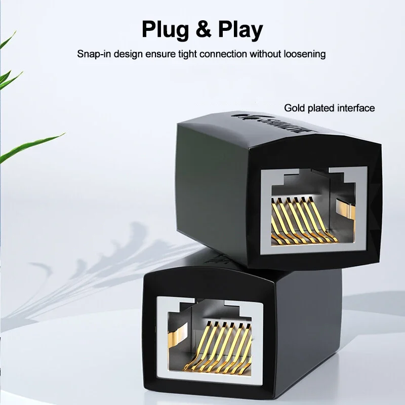 Ethernet Adapter SAMZHE 8P8C RJ45 Lan Cable Extension Connector for Internet Connection Female to Female