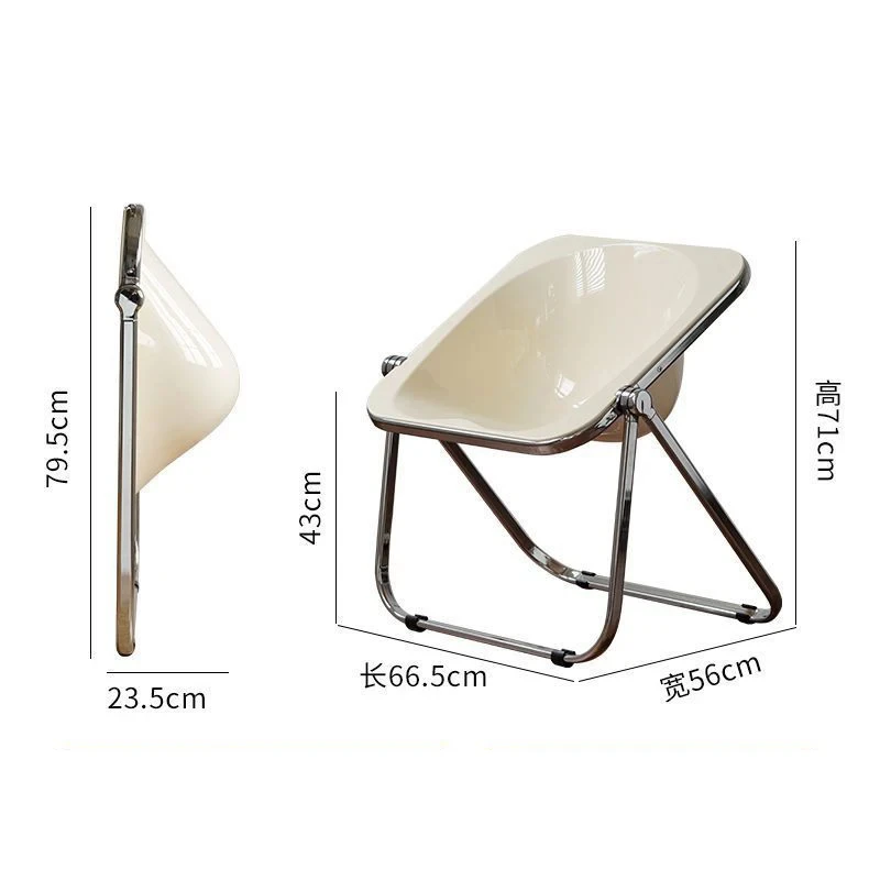 Korean minimalist creative style folding chair acrylic chair coffee shop restaurant living room leisure YX630TB