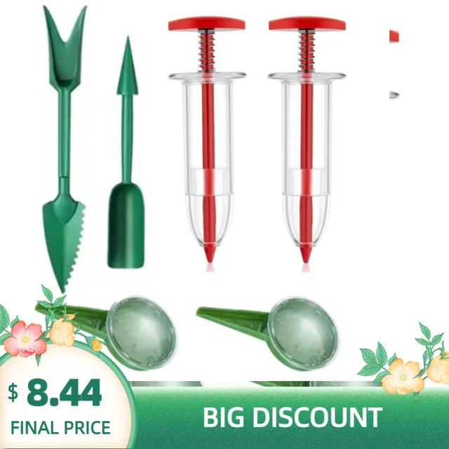 6Db Vetőmag Adagoló Kis Magokhoz Mini -Adagoló Kézi Kézfogás Palánták Dibber Kerti Szerszámkészletek