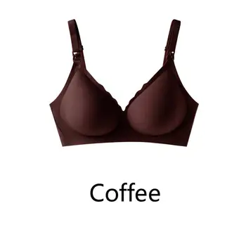 Bezszwowy elegancki biustonosz do karmienia piersią - Coffee, XL