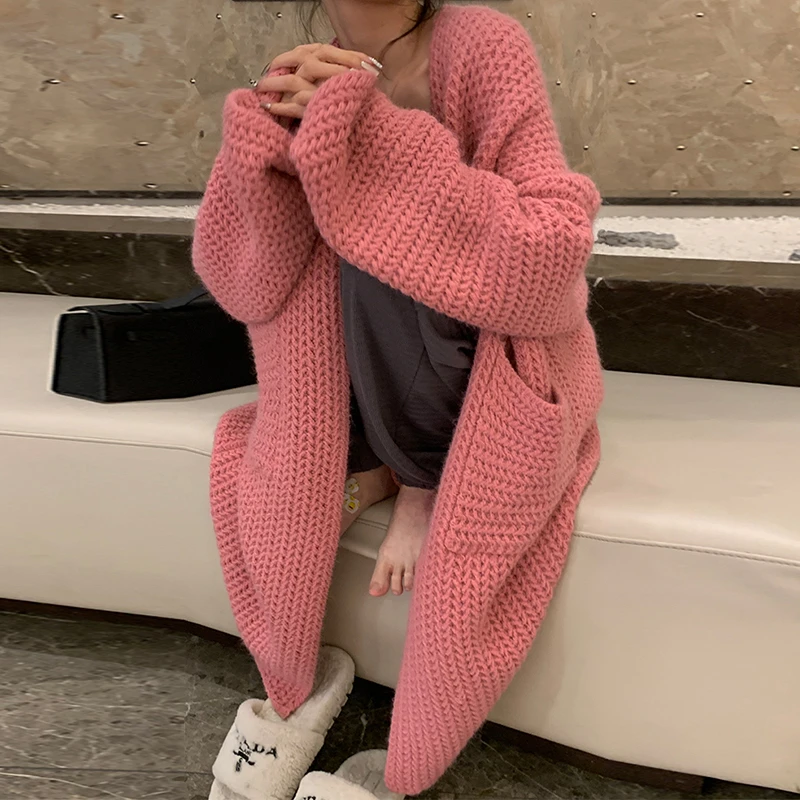 Long Cardigan Women Pink Pink Sweater Cardigan Winter Pink Cardigan Sweaters Women