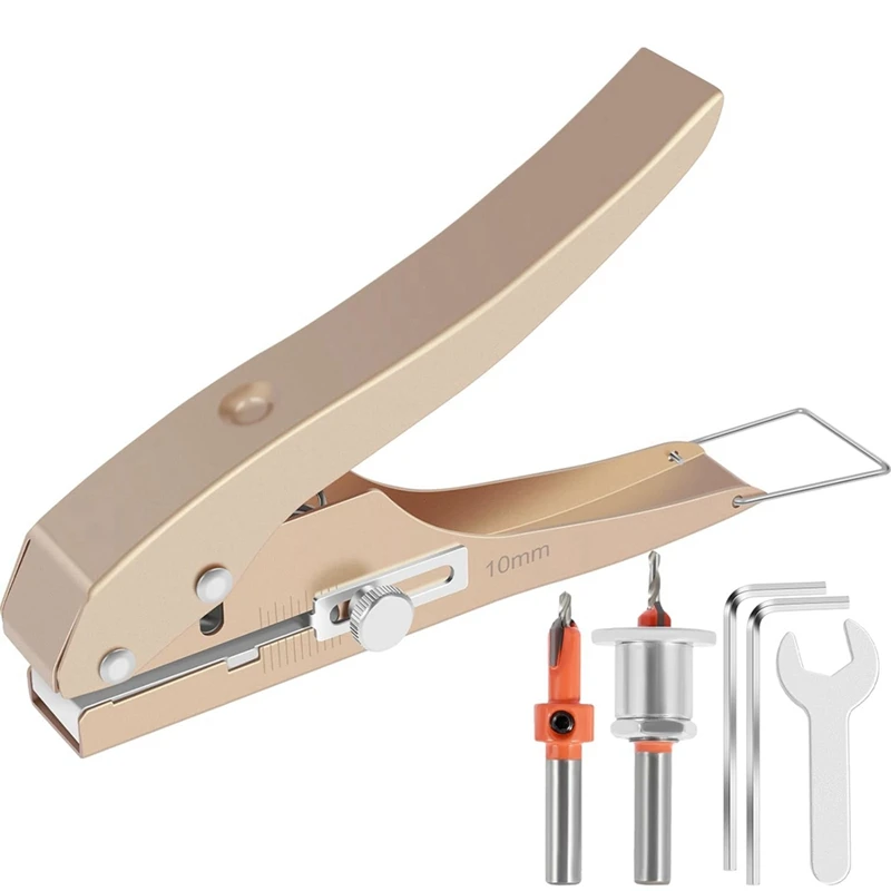 

Single Hole Punch 10Mm Heavy Duty Hole Puncher Edge Banding Punching Plier With Scale For Paper Cards Plastic Cardboard Durable