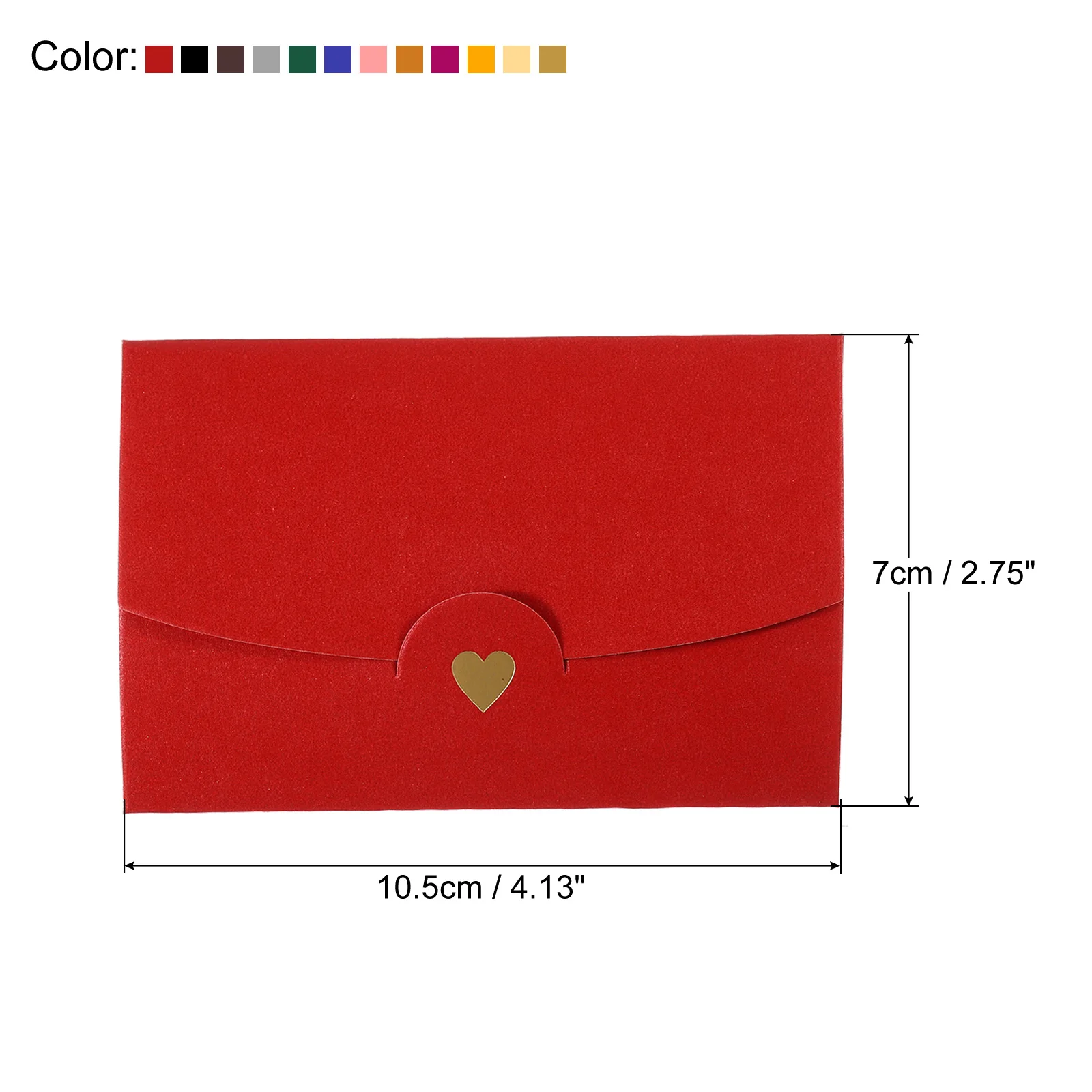 12Pcs 10.5x7cm Mini Envelope Small Gift Greeting Card Holder Retro Gold Heart Business Invitation Envelopes for Wedding Birthday