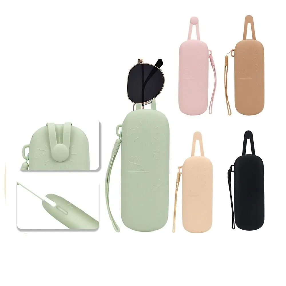 

Силиконовый дорожный органайзер для солнцезащитных очков, портативный однотонный пылезащитный чехол для хранения косметики, с защитой от царапин