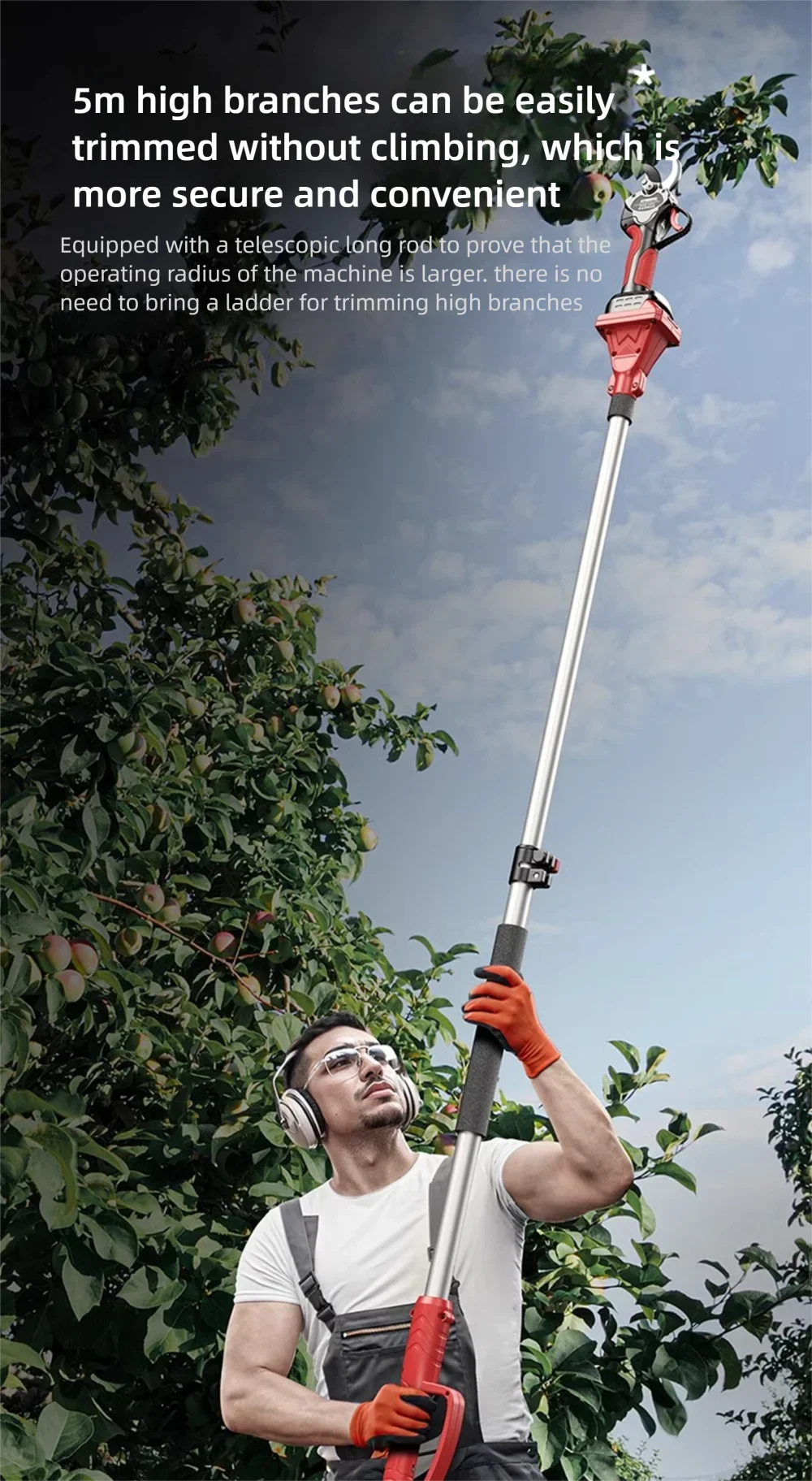 Efficient Fruit Tree battery pruner Cordless pruning shears Electric Scissors Pr