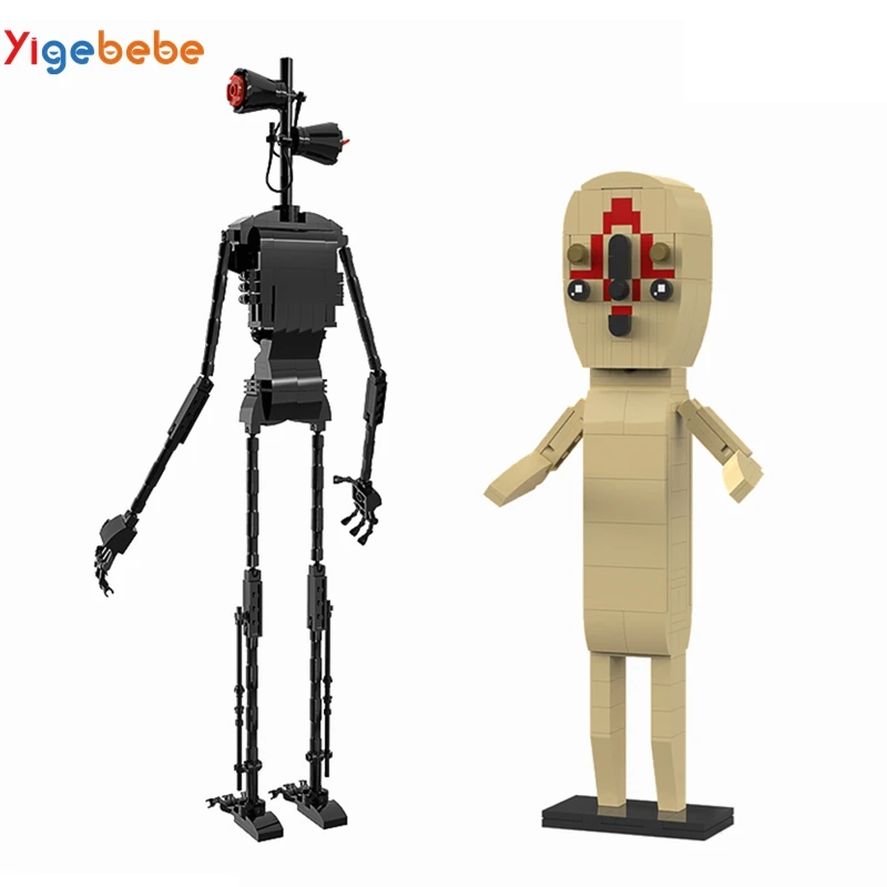 Yigebeb 공포 전설 사이렌 머리 땅콩 사람들 피규어 괴물 MOC 모델 빌딩..
