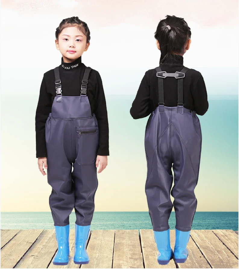 Fishing Chest Waders with Boots for Kids Outdoor Activities Girls Boys PVC  Rain Pants+Waterproof Bootfoot, Max Foot 22cm(8.65in) - AliExpress