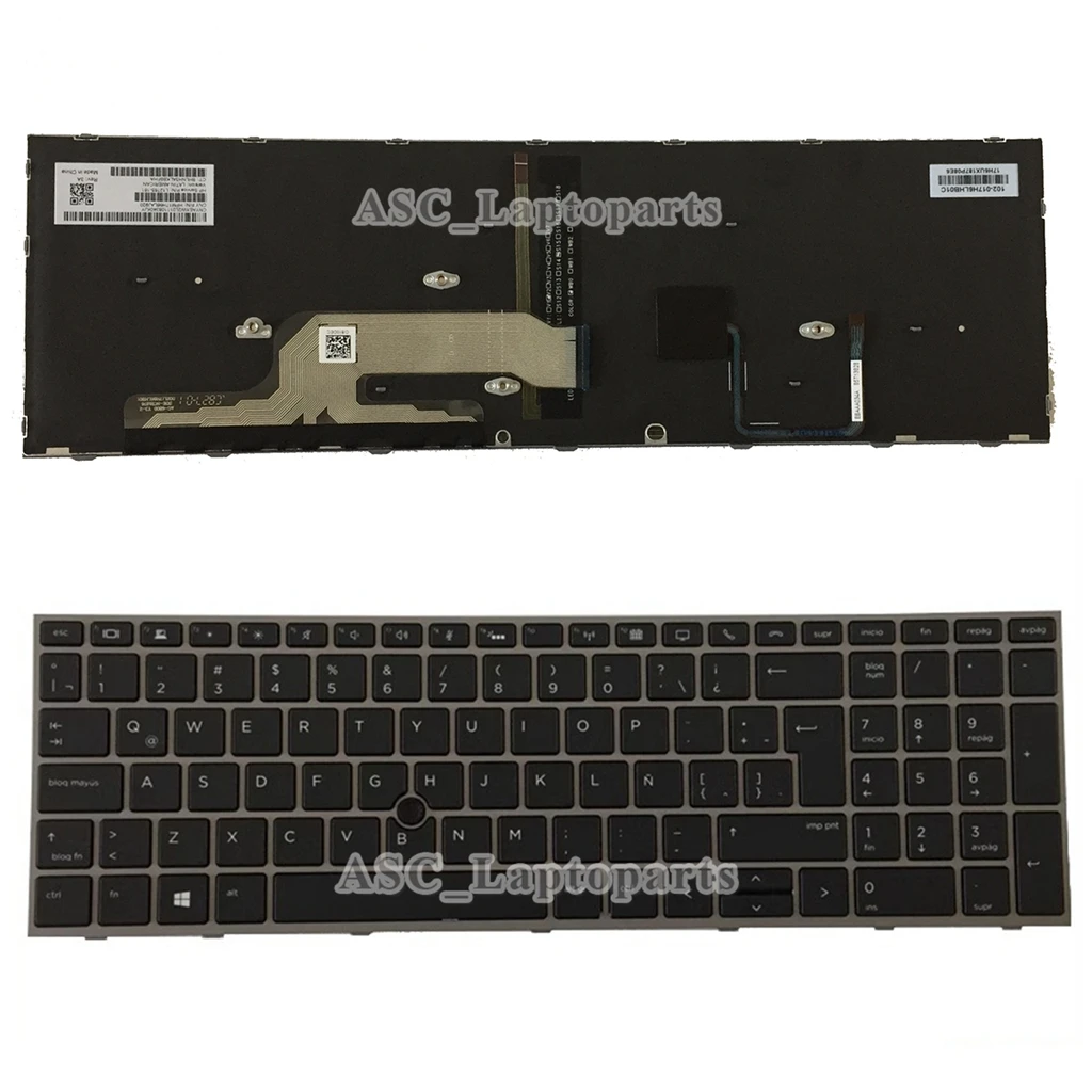 Teclado para hp Zbook 15 g5 17 g5 Moldura de Prata Coreano Espanhol Inglês Russo Russo Russo Russo Russo Russo Inglês Novo - Imagem 6
