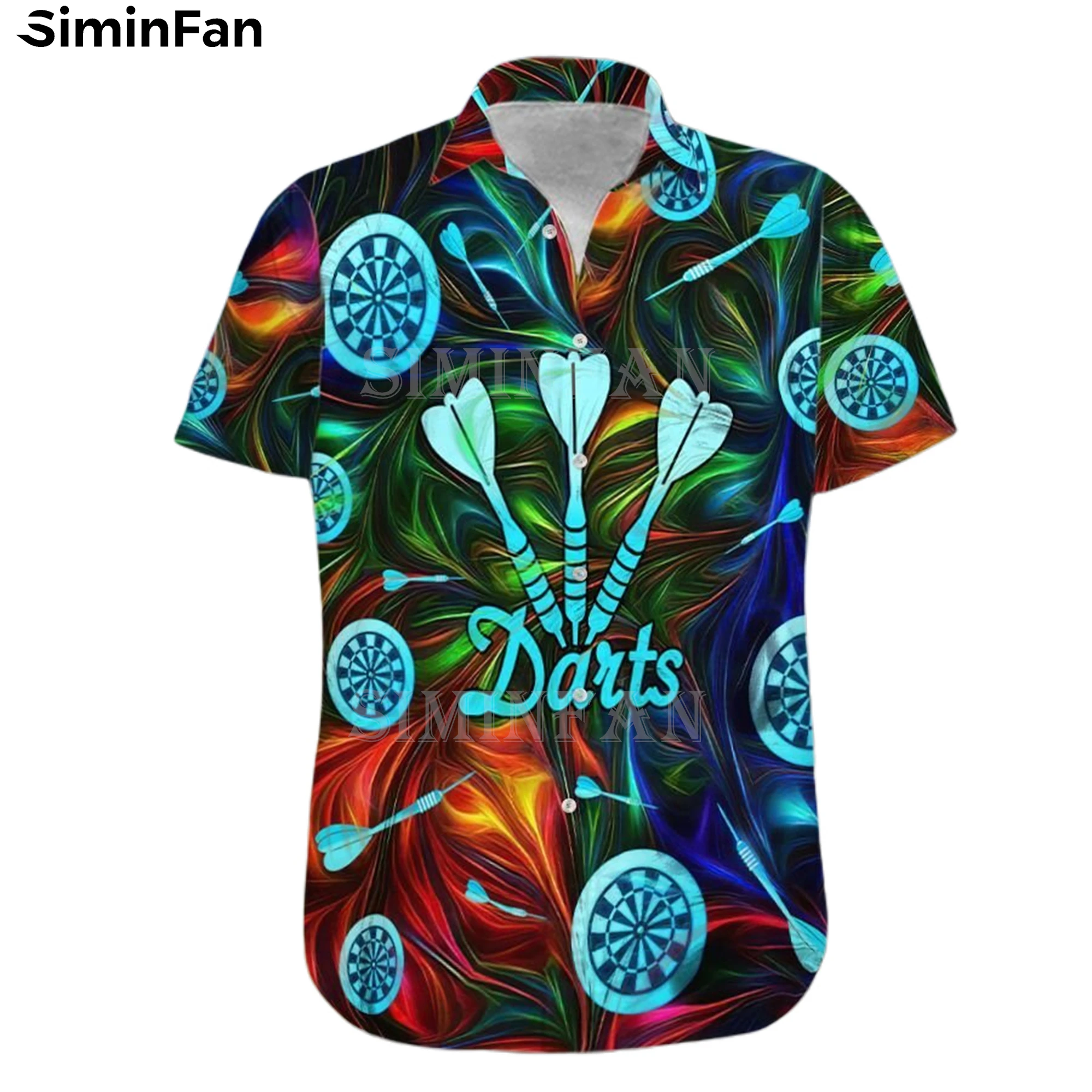 Freccette Colorate 3D Stampate Mens Hawaiian Aloha Camicie Guayabera Luxury Camisa Summer Beach T-Shirt Holiday Manica Corta Tee Top