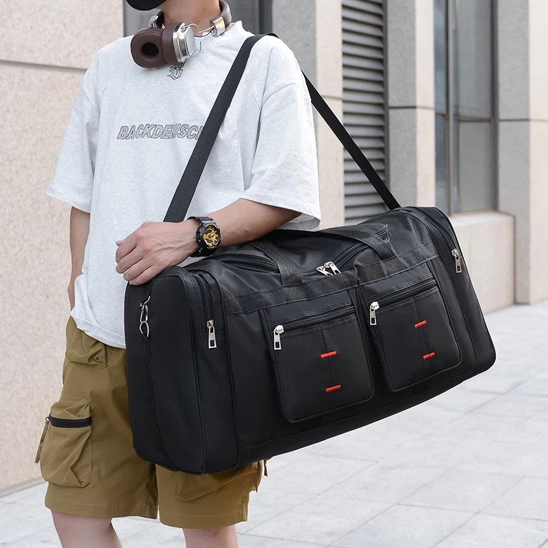 Men's Sports Travel Bag, Extra Large Capacity, Multi-Pocket Crossbody Luggage Bag - 6