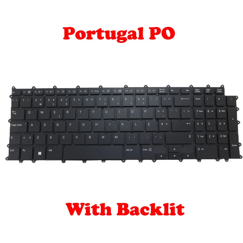 

Ноутбук с подсветкой клавиатуры для LG 17Z90R 17Z90R-A 17Z90R-K 17Z90R-G, Португалия, PO, черный, без рамки, Новинка