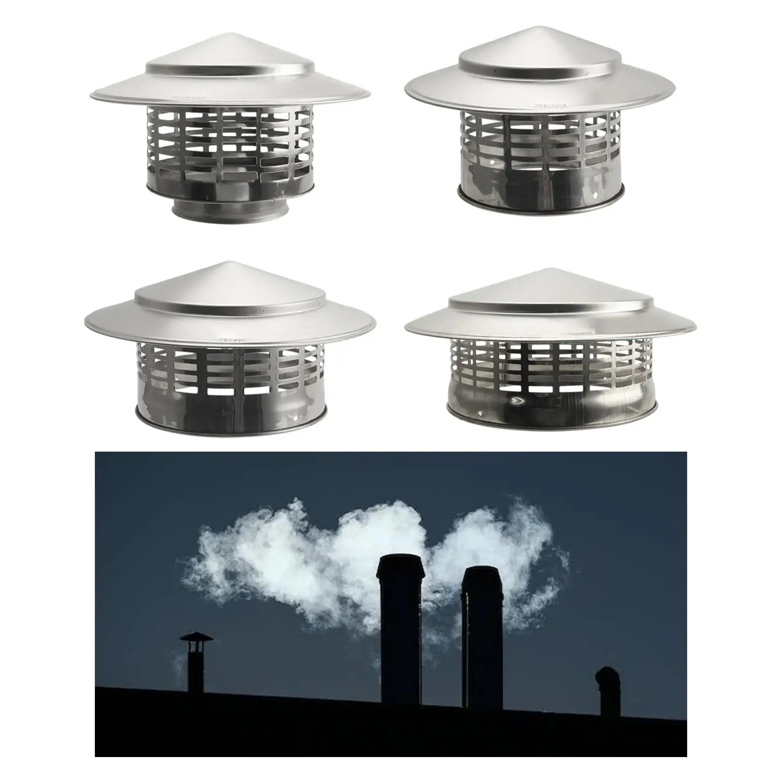 Cap Ducting Pipe Outdoor Easy Install Flue Cap Fireplace Chimney Cap Outside