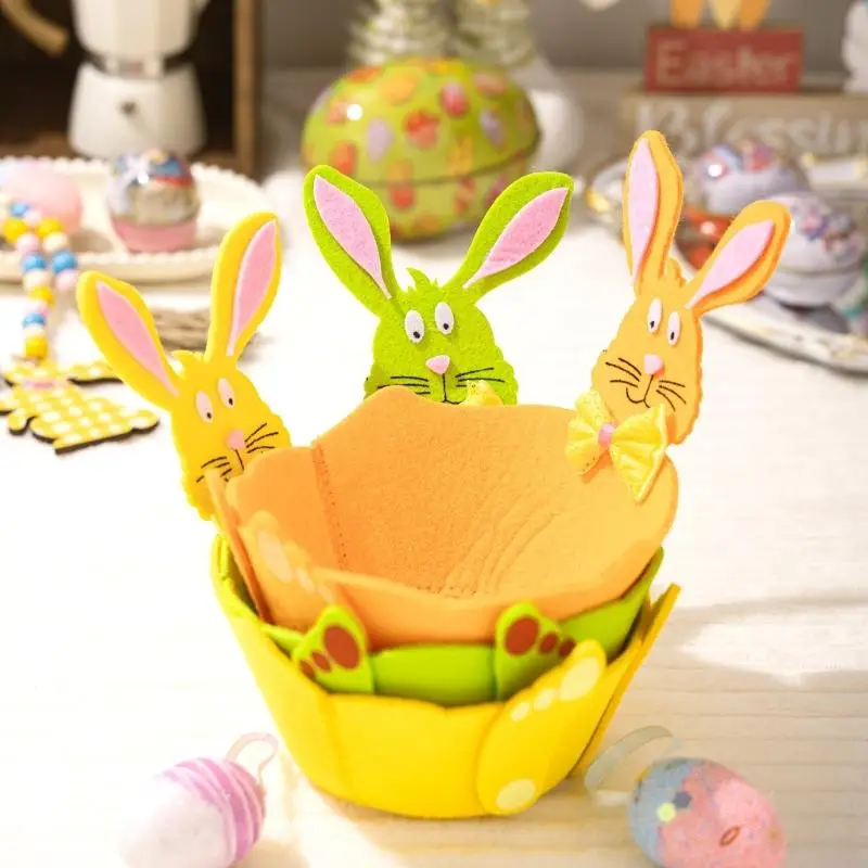Creative Easter Display Bowls 16*7.5cm Lovely Rabbit Shaped Snacks Storage Tray for Festival Parties Tabletop Decoration 2