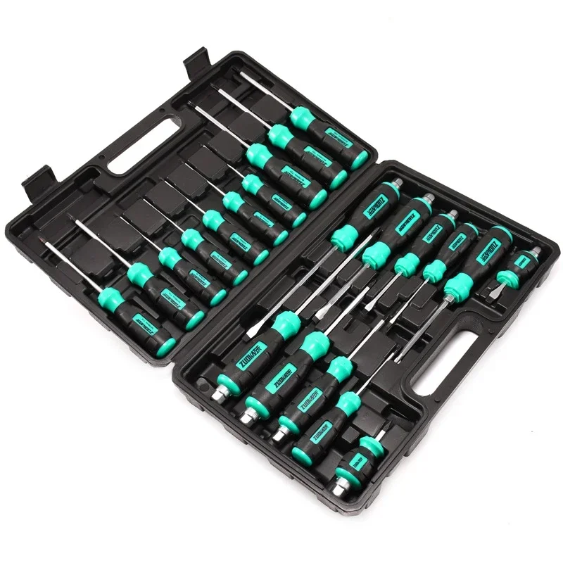 Flower shaped cross shaped screwdriver set combination for automotive repair and home repair screwdriver driver