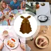 Easter Bunny Platter Bunny Shape Appetizer Tray Easter Wooden Serving Plates Rustic Decorative Charcuterie Board For Parties 3