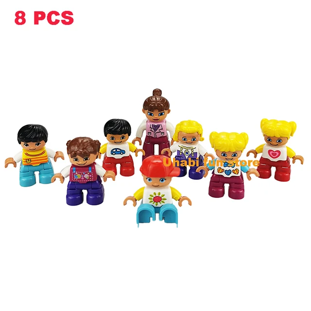 Big Size Action Figures City Princess Policemen Family Building Block Doll Character Accessory Toys Assembly Children Kids Gift 5