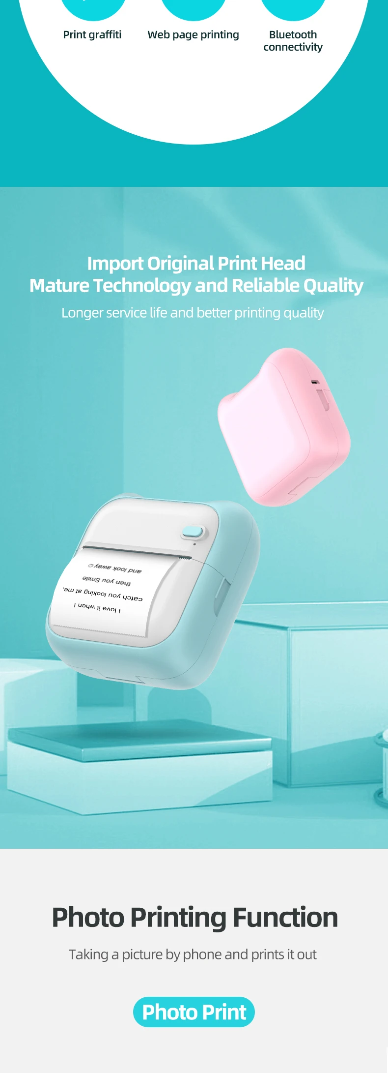 Imprimante Photo QINGQUE Bluetooth Portable
