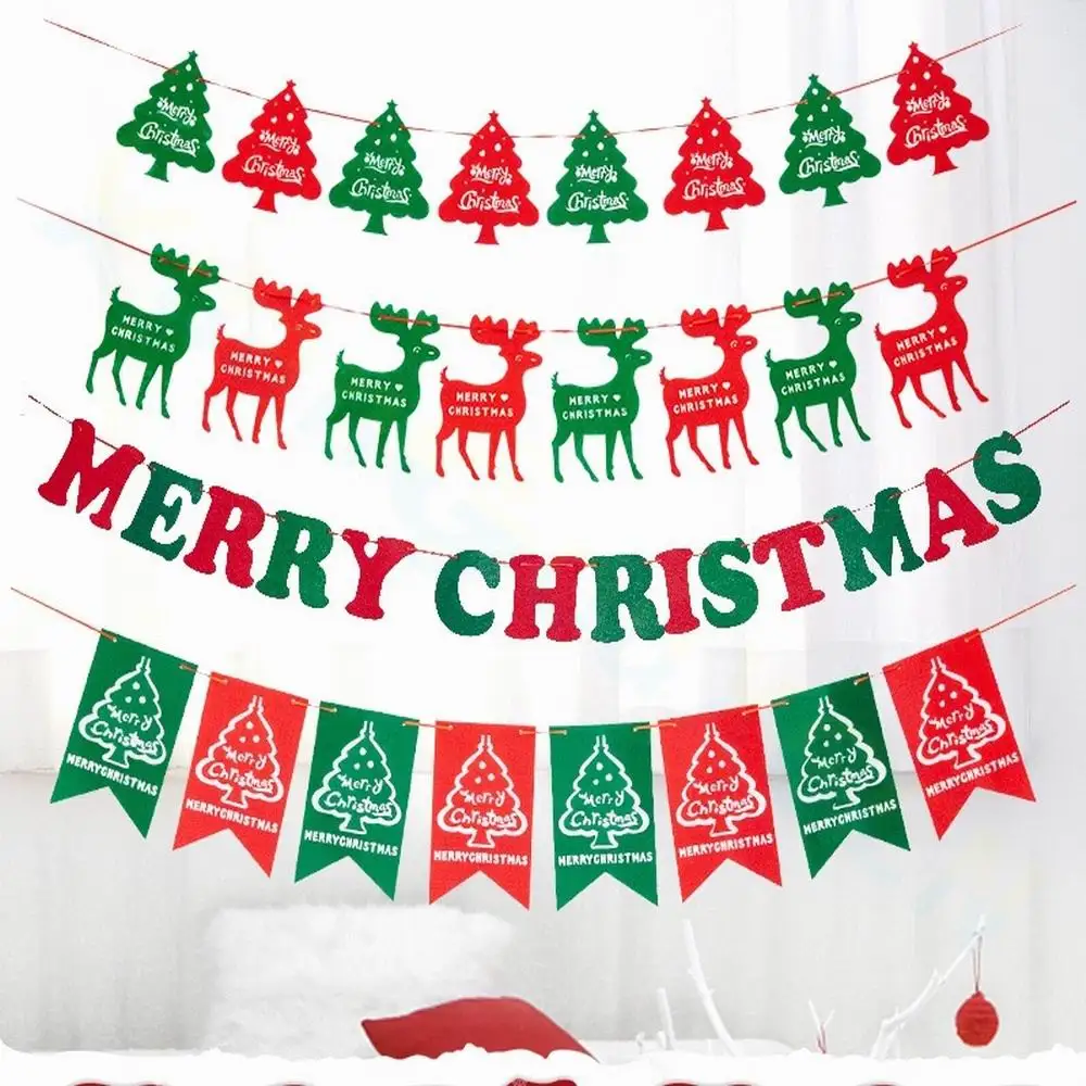 Christmas Banner Ornaments Flags for Home