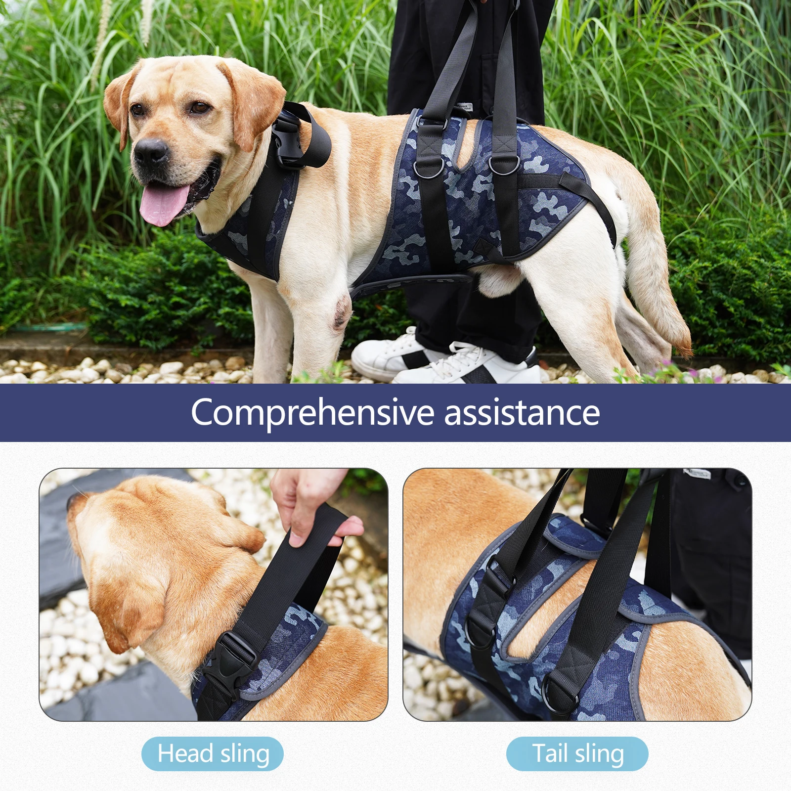 

Full-Body Adjustable Dog Lifting Harness Front and Rear Legs Support Pet Accessories for Canine Aid and Ligament Rehabilitation