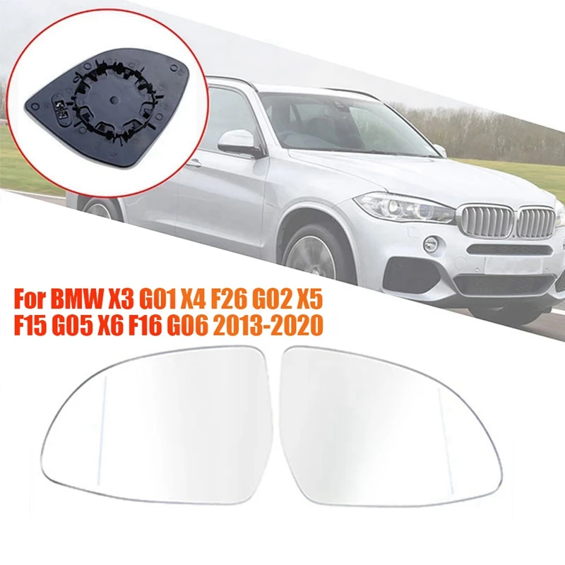 

Зеркало заднего вида с подогревом, 1 пара, стеклянные линзы для BMW X3, G01, X4, F26, G02, X5, F15, G05, X6, F16, G06, 2013-2020, боковое дверное зеркало