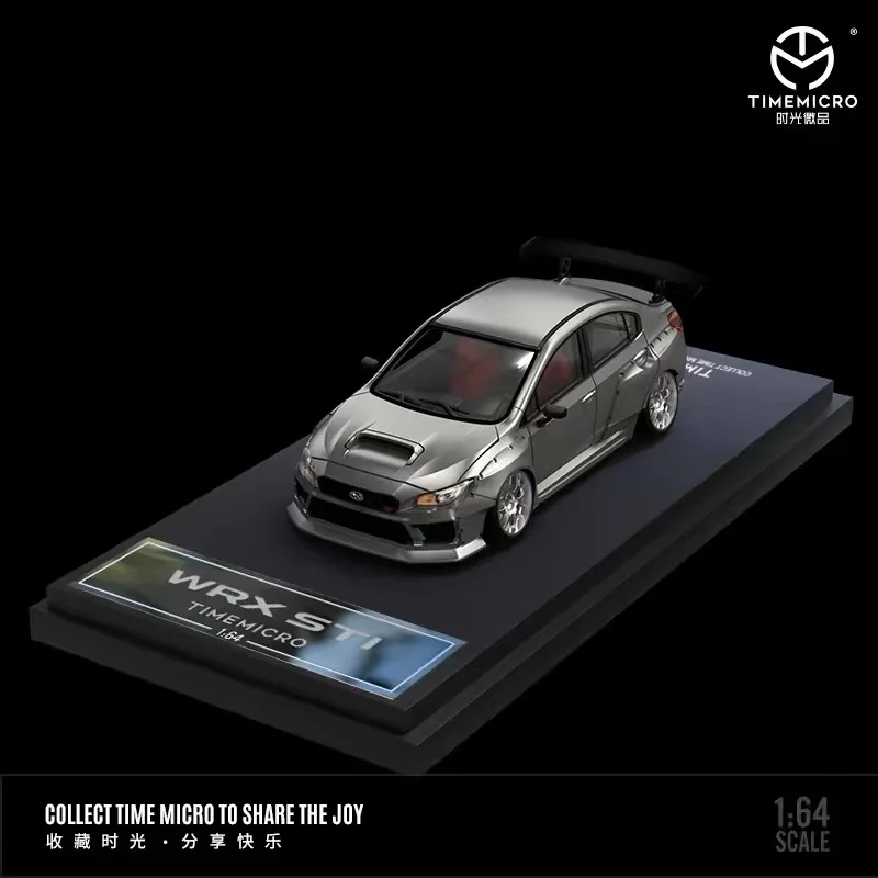 Timemmicro1: 64 Subaru Wrx Sti Liquid Silver Low Party Modificato Modello In Lega Di Auto