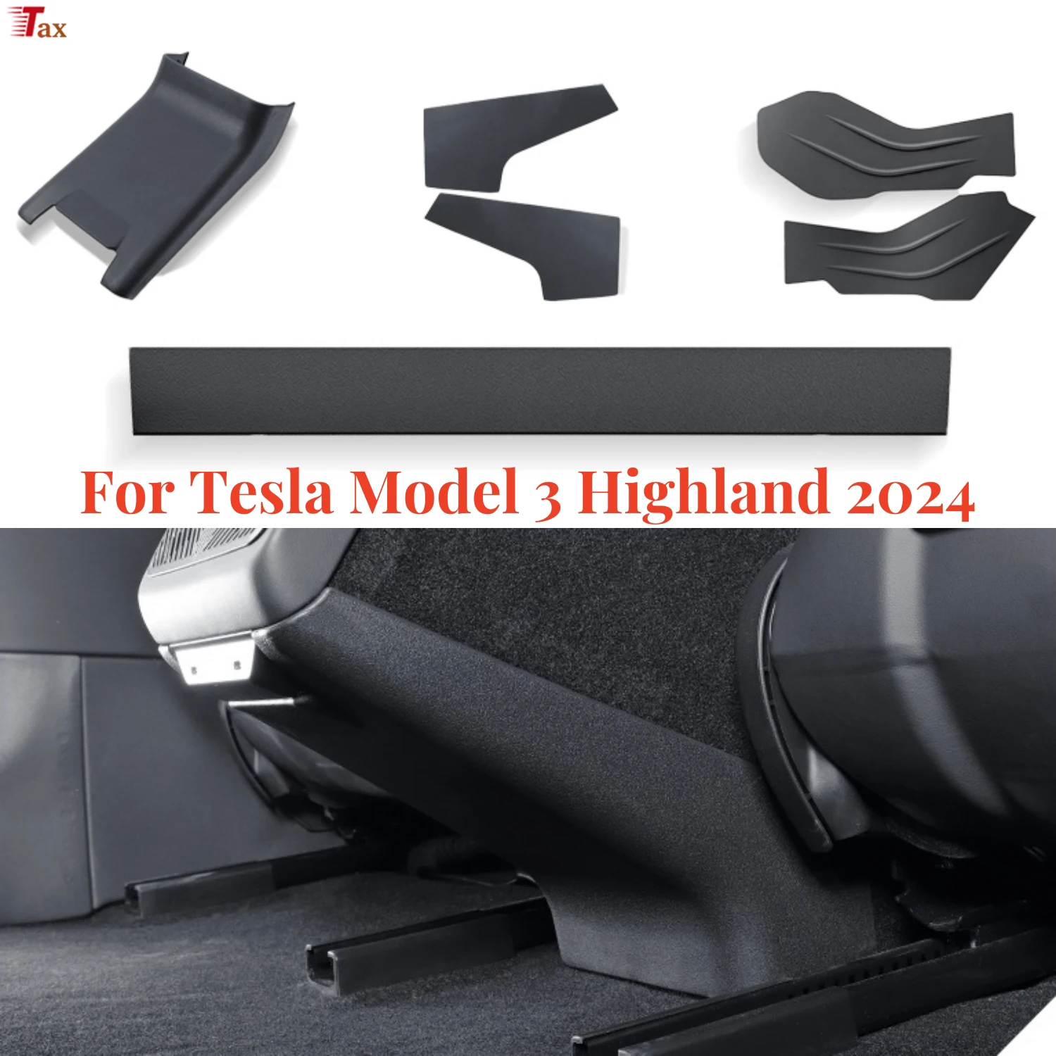 Per Tesla Model 3 2024 Highland Presa D'Aria Posteriore Anti Kick Pad, Anti-Kick Laterale Di Controllo Centrale, Sedile Posteriore Laterale Del Bracci