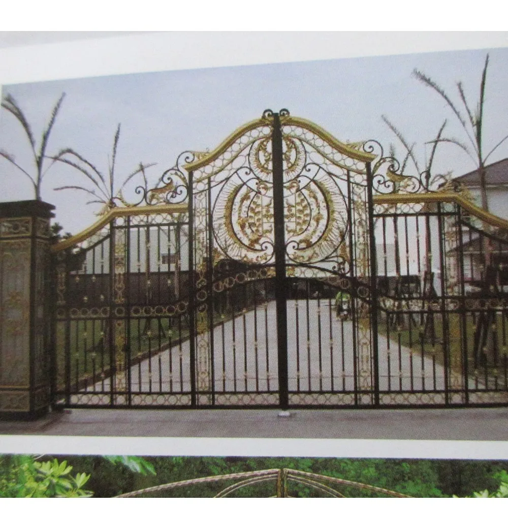 

Driveway Iron Gate For Home Wrought Iron Gates Sliding Swing Security Gate Patio Garden Automatic Aluminum Gate