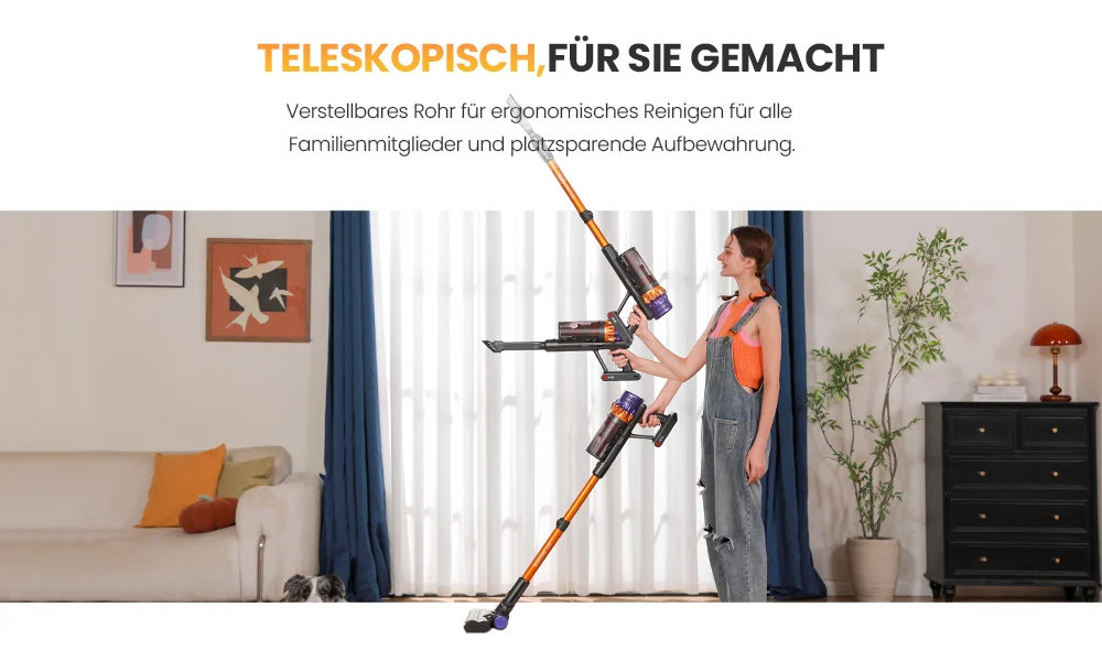 Erabros EV5 70KPA Ultra-Starker Kabelloser Staubsauger 550W 80 Minuten Laufzeit Drahtloser Staubsauger mit 4 Modi & Smart-Display – Detail 17