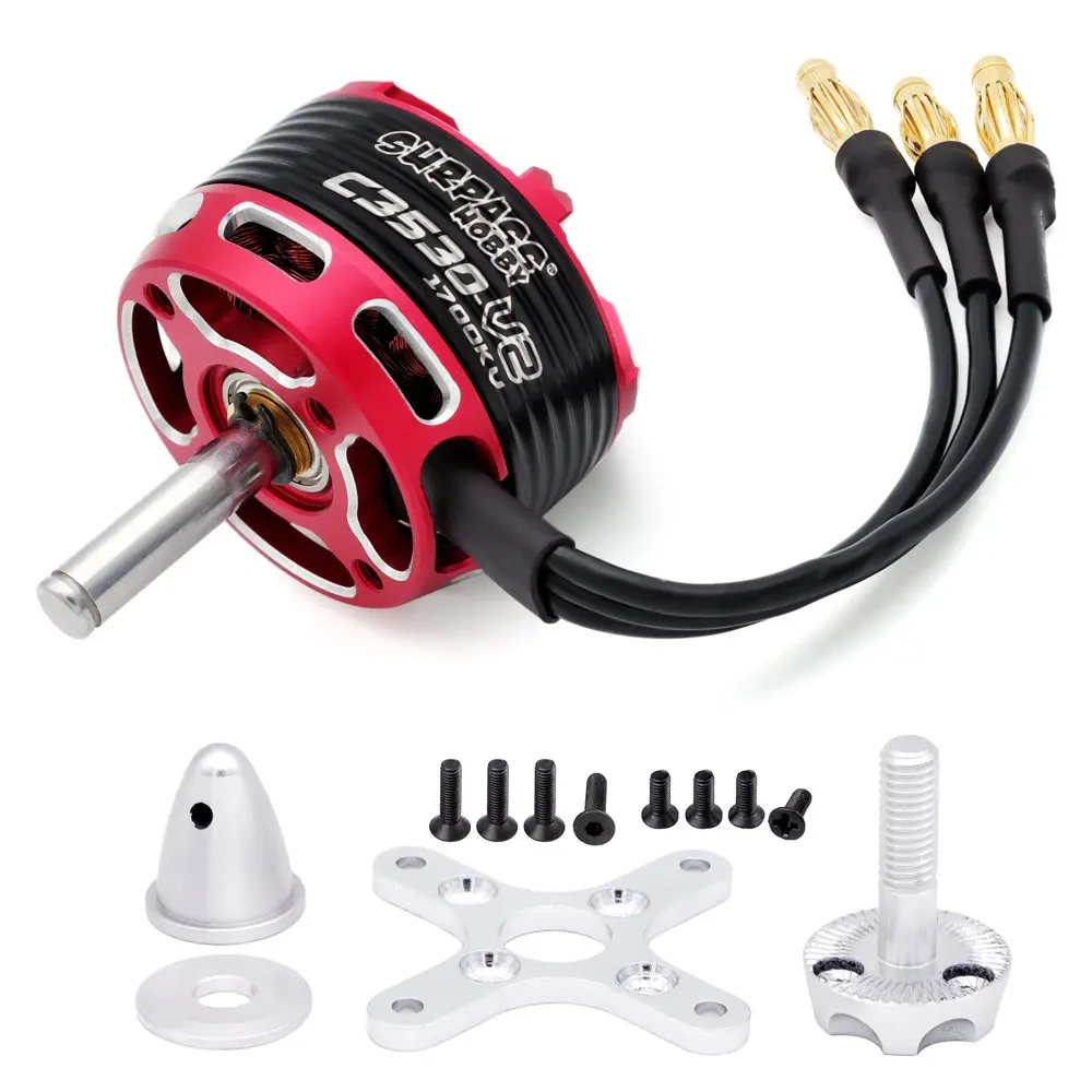Vue éclatée du moteur brushless RC C3530-C3548 montrant bobines et aimants