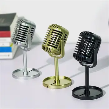 Simulation Classic Retro Dynamic Vocal Microphone Vintage Style Mic Universal Stand For Live Performanc Karaoke Studio Recording 4