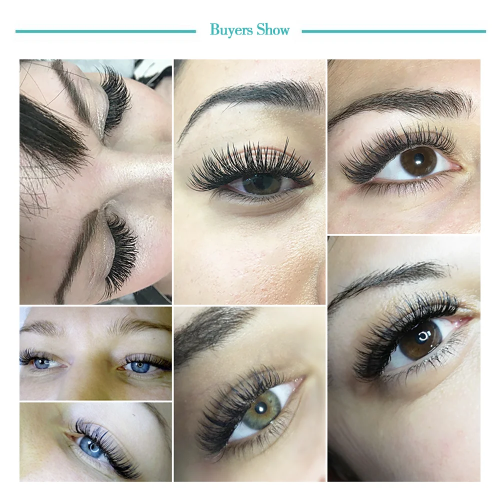 20 trays Qeelasee Flat Ellipse Eyelashes Split Tips Lashes 0.15 0.20 0.25Matte B C D CC DD Black Color Super Soft Natural Lashes 6