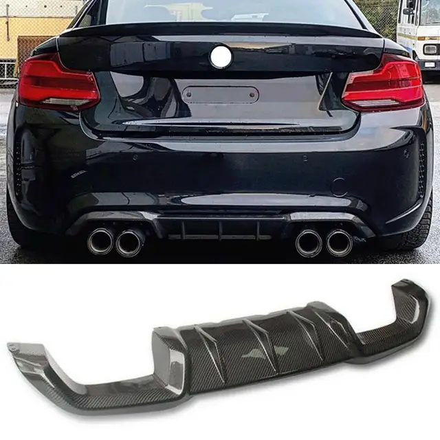 BMW F87 M2 2016-2020 カーボンファイバー リアバンパー ディフューザー リップガードプレート BMW F87 M2クーペ2ドア 3PCS