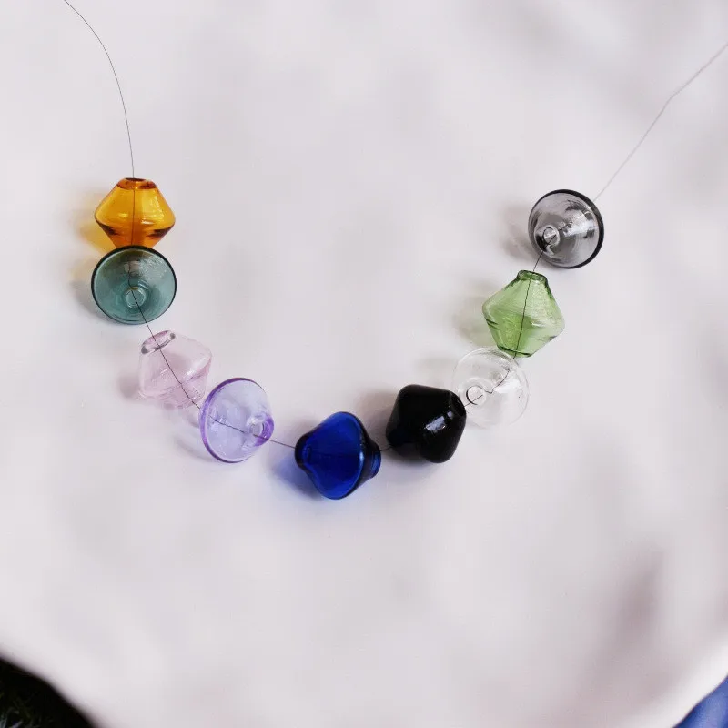 20/30X 더블홀 글라스 다이아몬드 루즈 스페이서 비즈 유리병 글로브 바이알 DIY 제작용 참 장식 귀걸이 쥬얼리 액세서리