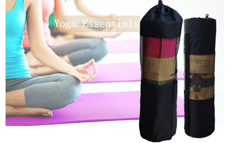Description Picture 3 of item1 PCS Yoga Mat Bag Exercise Fitness Carrier Nylon Mesh Center Adjustable Strap Pilates Fitness Body Building Sports Equipment