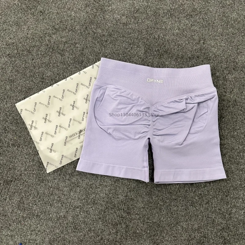Dfyne Impact Shorts Seamless Scrunch Bum Workout Gym Shorts Low Ribbed Waist Band Yoga Short Booty Hight Stretch Running shorts
