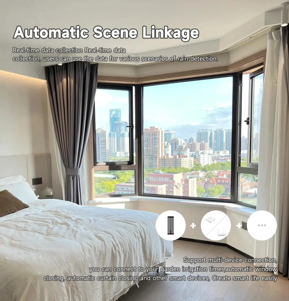 Powerful Rain Sensor For Home Automation Zigbee Wireless Real Time Water Savings