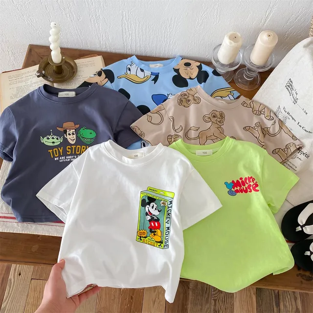 Mickey Kids Clothing Tees Summer Printed Cartoon Fashion Short Sleeve Boys T-shirt Popular Design Children's T Shirts Crewneck 1