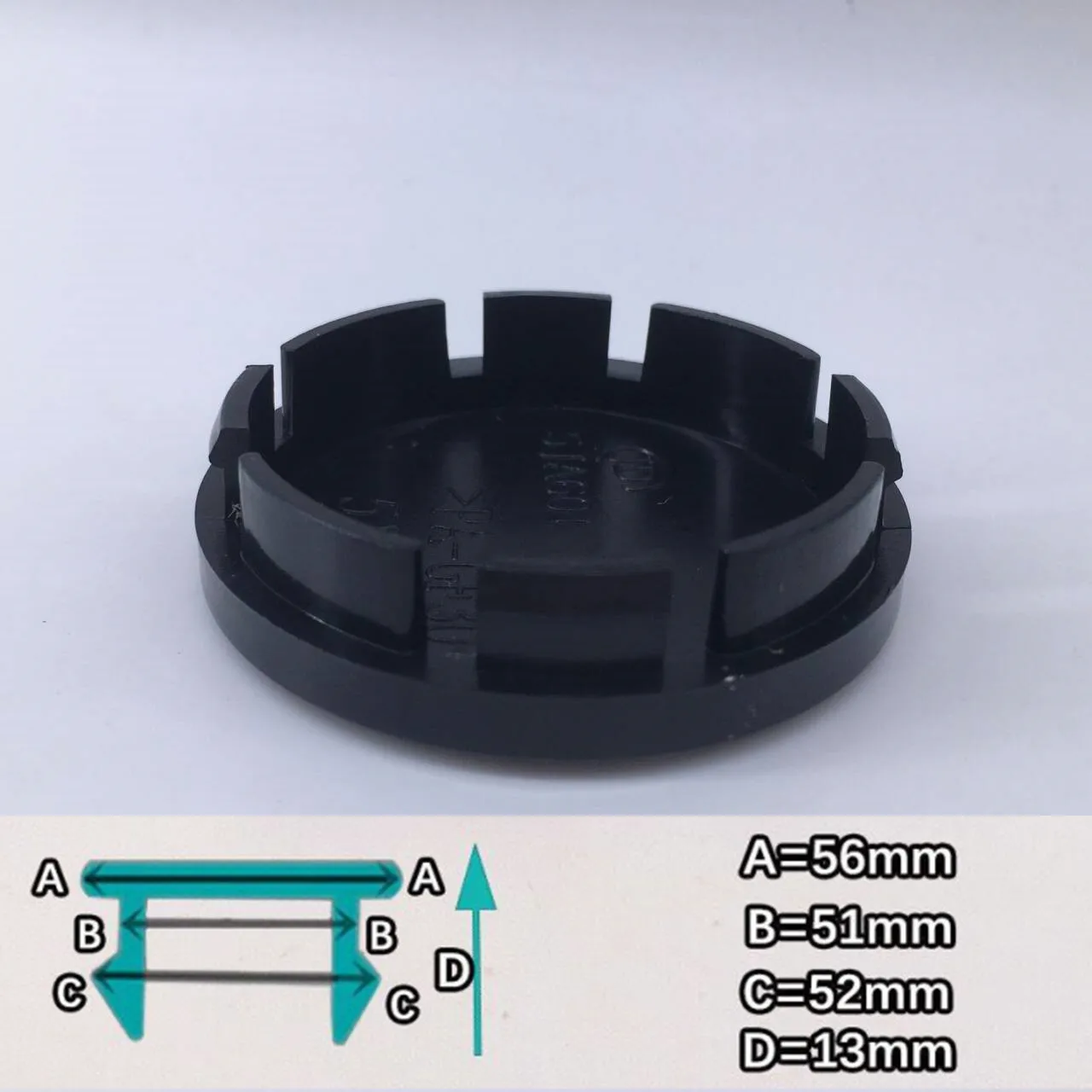 10pcs 56mm Black Wheel Hub Caps with Logo Cover Decoration