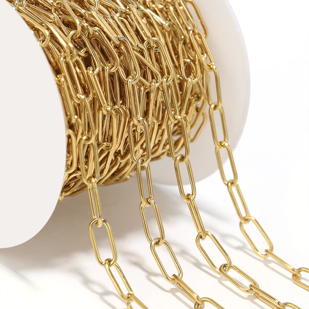1Meter Stainless Steel O-line Oval Cross Chain for DIY Necklace Bracelet Jewelry Accessories - 36