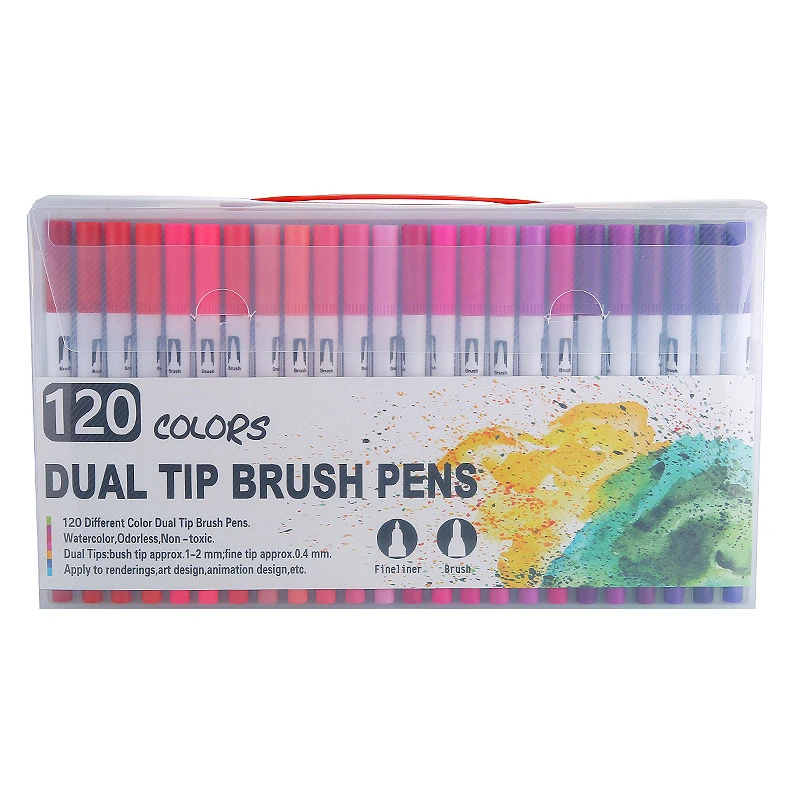 ZSCM 32 Colors Duo Tip Brush Markers Art Pen Set, Artist Fine and Brush Tip  Colored Pens, for Kids Adult Coloring Books - AliExpress