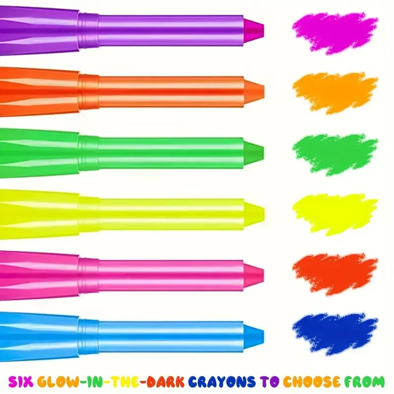 6Pcs UV Neon Face Painting Kit,Glow in the Dark Under UV Lights,Black Light Glow Makeup Kit,Washable Water Soluble Face Painting 6