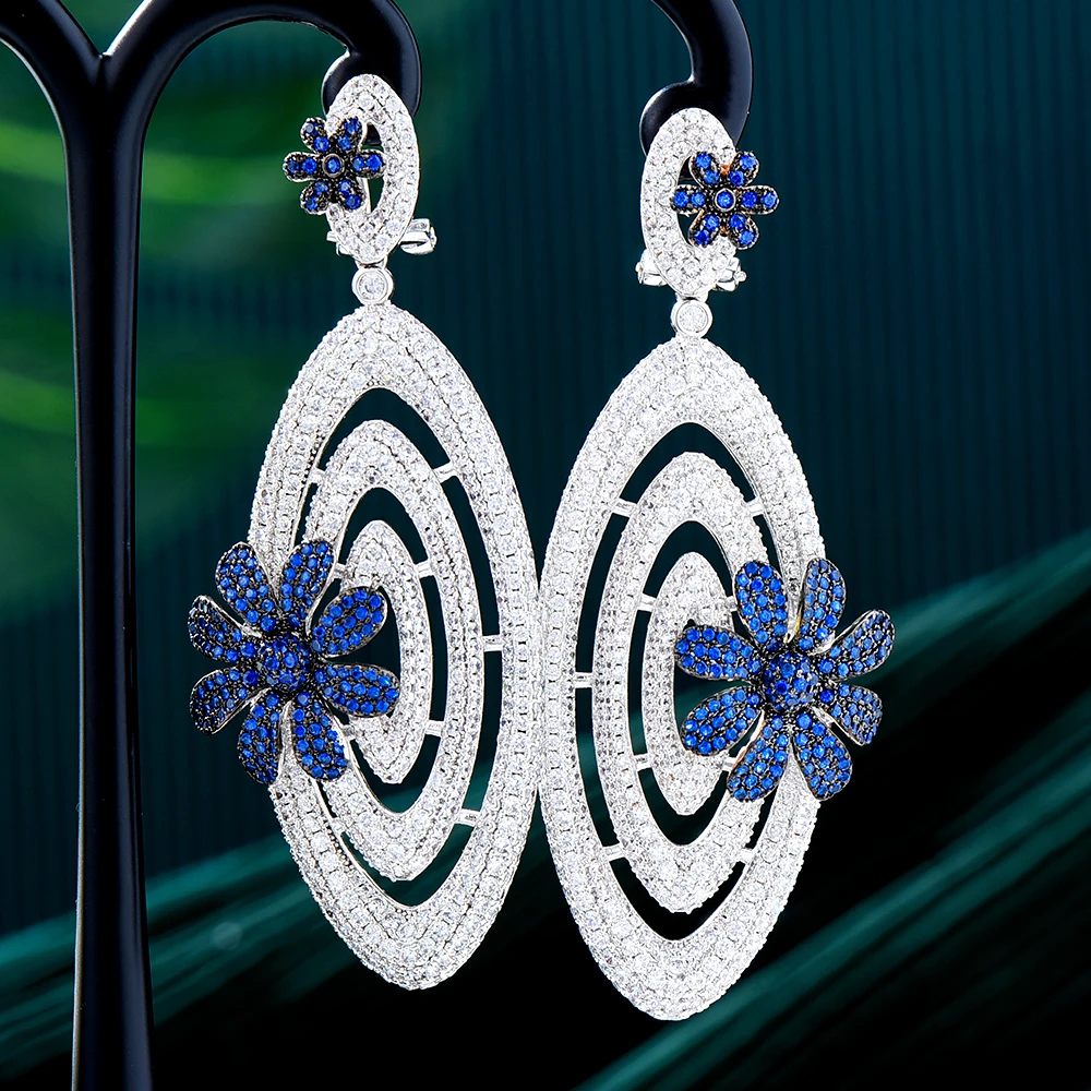 

GODKI модные роскошные круглые серьги с цветком для женщин Свадебные с кубическим Цирконом Дубай золотые ювелирные изделия aretes de mujer impernos 2020