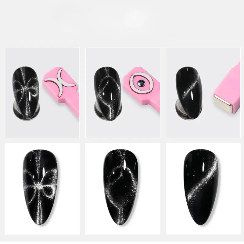 Cat Eye Nail Tool Magnetic Nail Art Tools Magnetic Nail Tools 3 in 1 Strong Cat Eye Magnet for Nails UV Gel Polish Butterfly Cateye Magnetic Tool for Nail Art Magnet Stick Nail Salon Tools